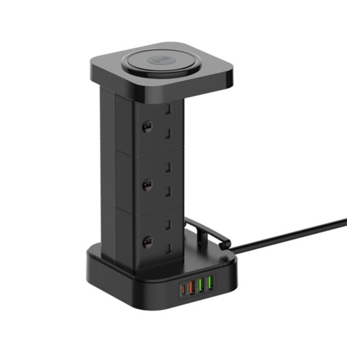 LDNIO 2500W UK Tower Extension Power Socket with 15W Wireless Charging - Image 4