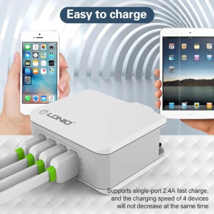 LDNIO 4 USB Smart Travel Charger 4U A4403 - Image 3