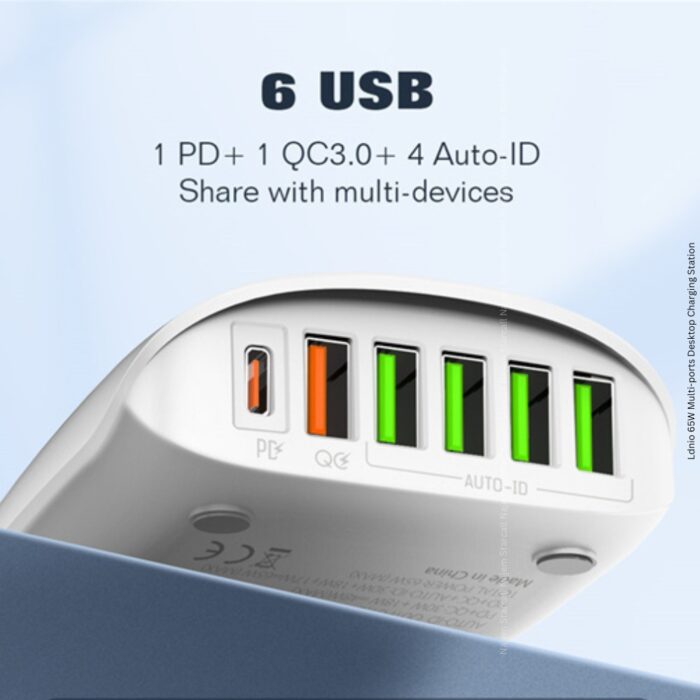 Ldnio 65W Multi-ports Desktop Charging Station - Image 3