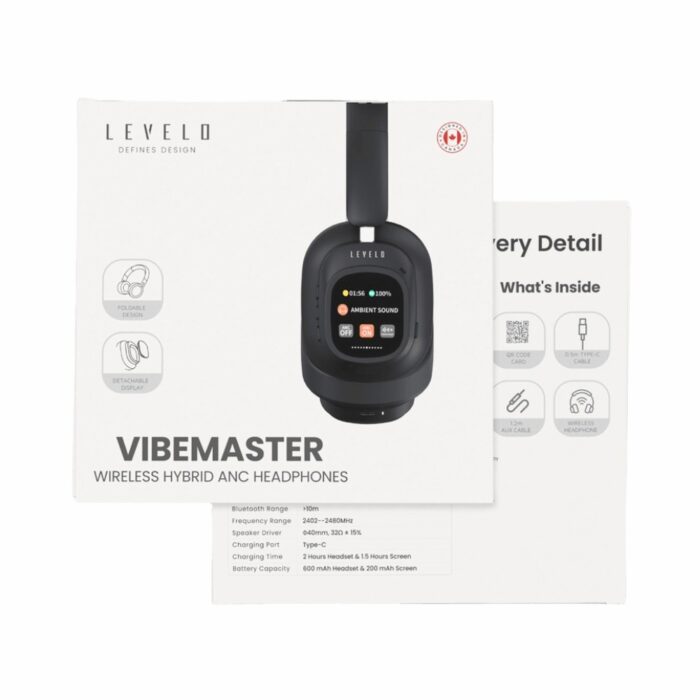 Levelo VibeMaster Wireless Hybrid ANC Headphones - Image 3