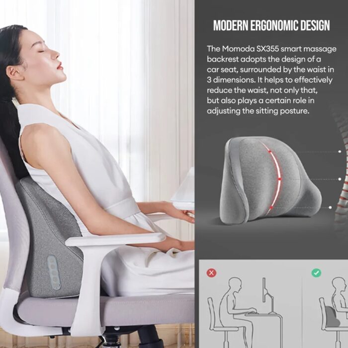 Momoda Smart Massage Office AI Sensing Lumbar Pillow - Image 2