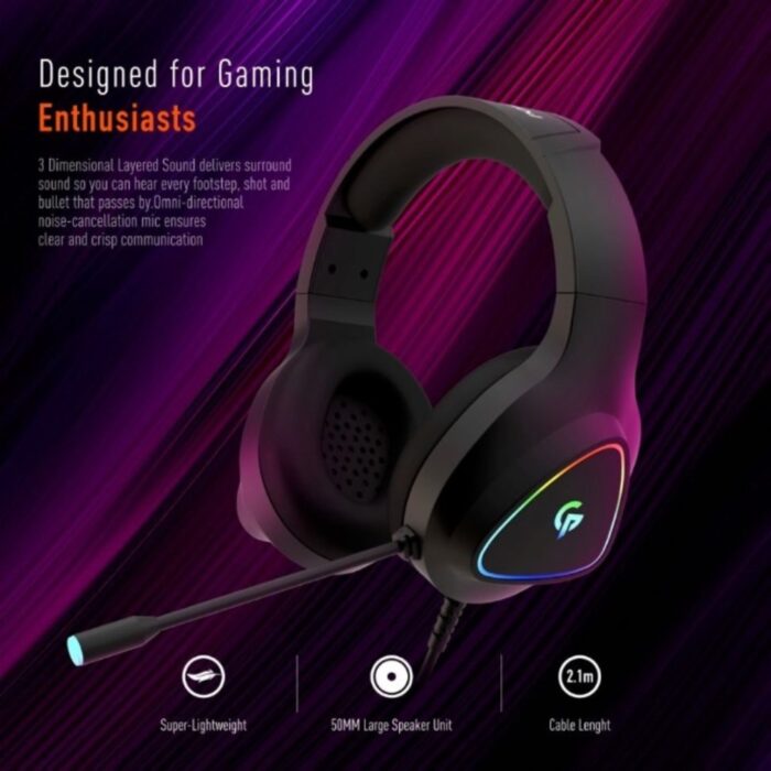 Porodo Gaming Headphone HD Sound with RGB - Image 6