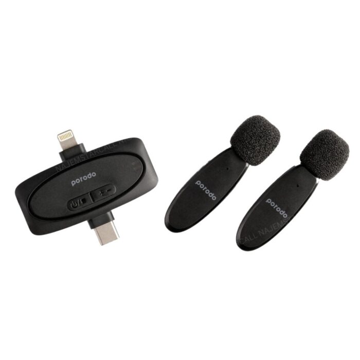 Porodo Lavalier Microphone Dual Mic Dual Connector - Image 3
