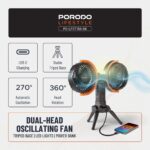 Porodo Lifestyle Dual-Head Oscillating Fan - Image 2
