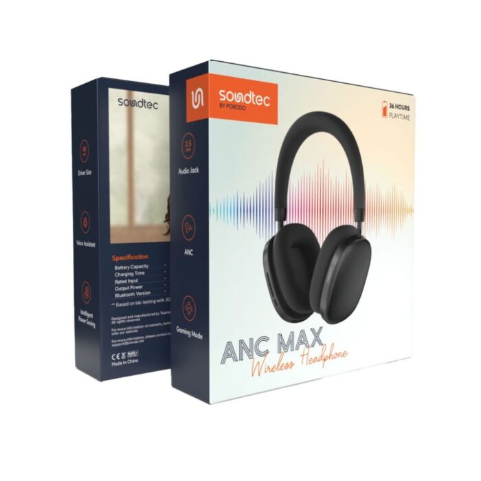 Porodo Soundtec ANC Max Wireless Headphones - Image 4