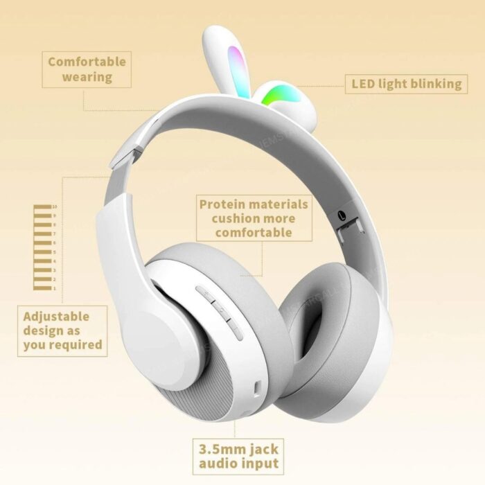 Porodo Soundtec Kids Wireless Headphones Rabbit Design - Image 2