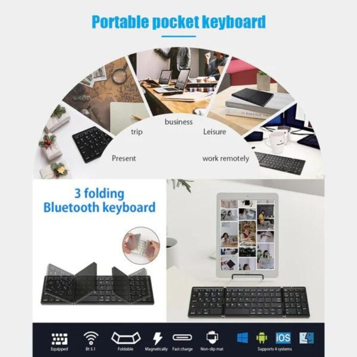 Portable Folding Bluetooth Keyboard - Image 3