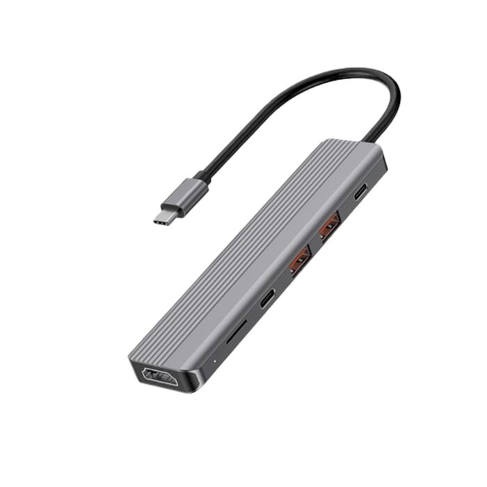 Powerology 6 in 1 Slim 4K HDMI USB-C Hub - Image 2