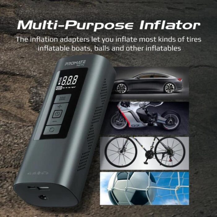 Promate 150PSI Portable Air Compressor with Power Bank - Image 5