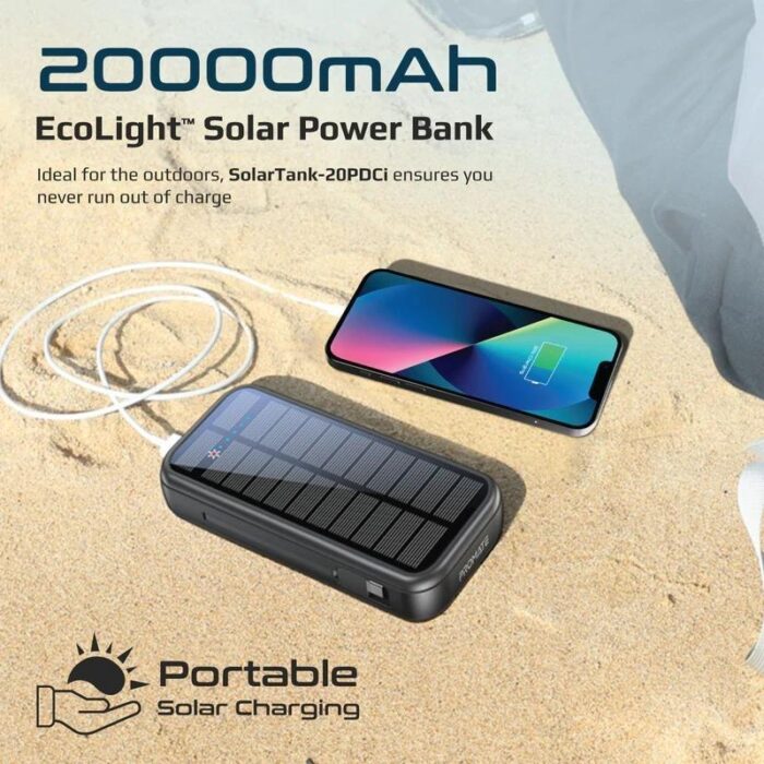 Promate 20000mAh EcoLight Solar Power Bank - Image 2