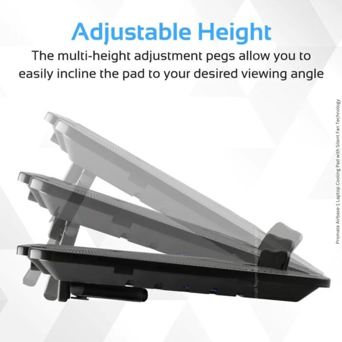 Promate Airbase-1 Laptop Cooling Pad with Silent Fan Technology - Image 5