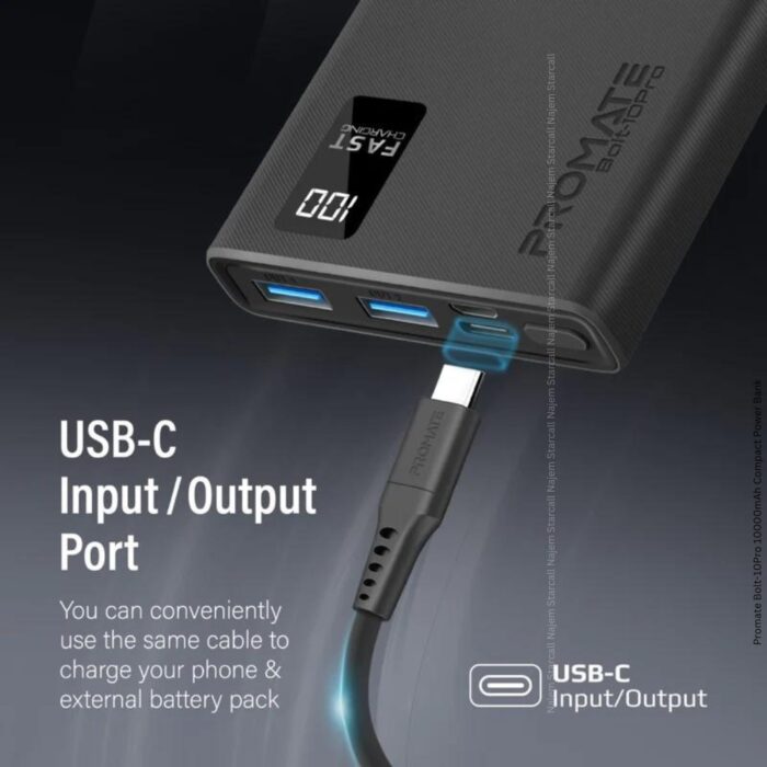 Promate Bolt-10 Pro 10000mAh Compact Power Bank - Image 4