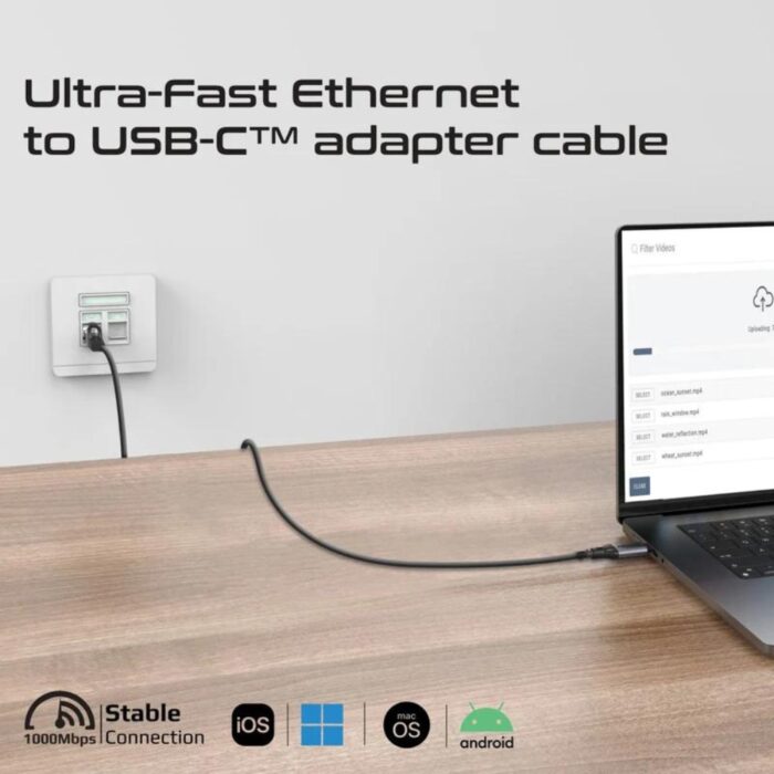 Promate CLink-RJ45 High-Speed USB-C to Gigabit Ethernet Cable - Image 2
