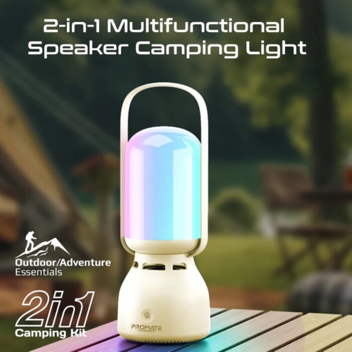 Promate CampMate-5 Portable Multifunctional Bluetooth Speaker Camping Light - Image 4