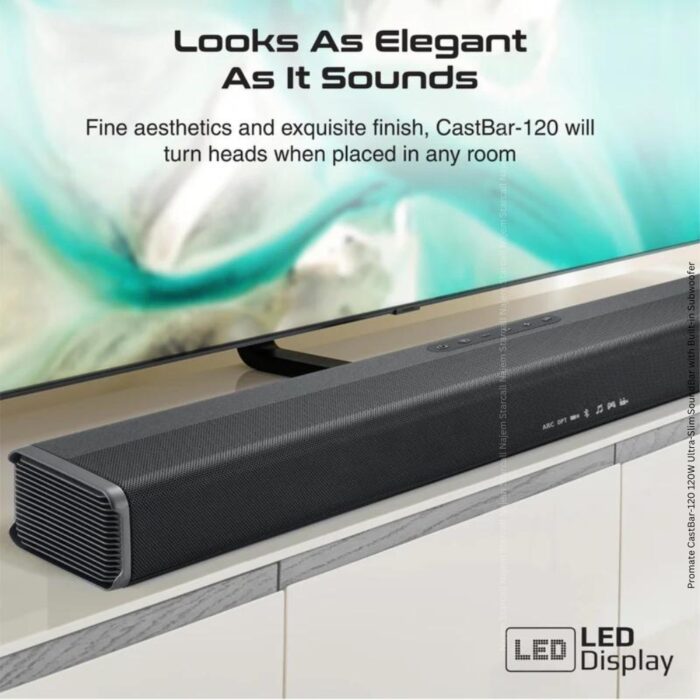 Promate CastBar-120 120W Ultra-Slim SoundBar with Built-in Subwoofer - Image 4