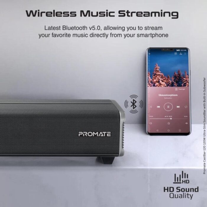 Promate CastBar-120 120W Ultra-Slim SoundBar with Built-in Subwoofer - Image 5