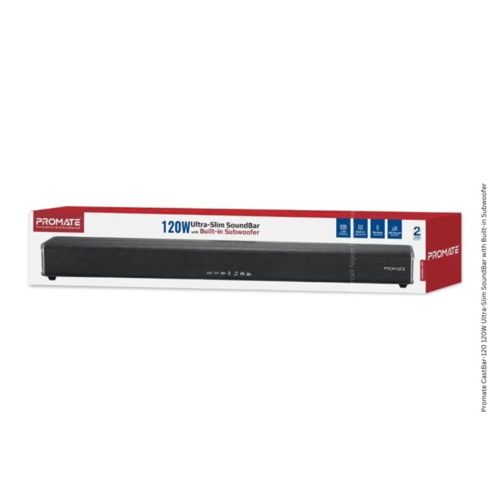 Promate CastBar-120 120W Ultra-Slim SoundBar with Built-in Subwoofer - Image 9