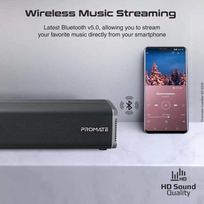 Promate CastBar-60 60W Ultra-Slim SoundBar with Built-in Subwoofer - Image 5