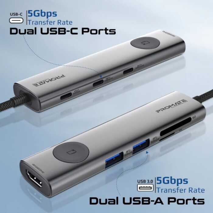 Promate ComandHub-Lite 4K@60Hz Multi-Function USB-C Hub - Image 4