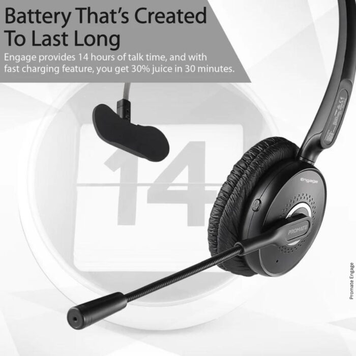 Promate Engage HD Voice Clarity Over Ear Mono Earphone - Image 6
