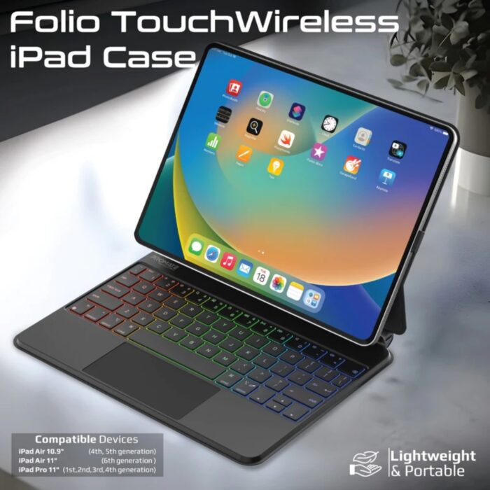 Promate FlexKeys-11Pro Folio Touch Wireless iPad Keyboard Case - Image 7