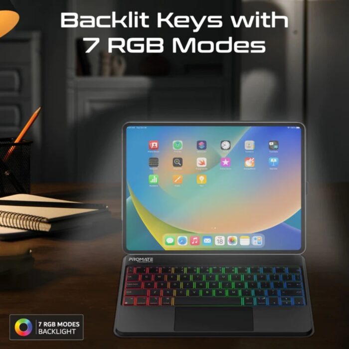 Promate FlexKeys-11Pro Folio Touch Wireless iPad Keyboard Case - Image 2