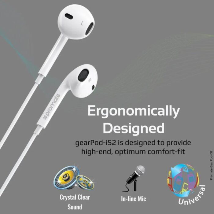 Promate GearPod-IS2 3.5mm Stereo Earbuds - Image 2