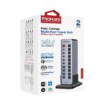Promate GegaTower-60W Fast Charge Multi-port USB-C Tower Hub with 5Gbps Data Transfer - Image 10