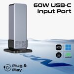 Promate GegaTower-60W Fast Charge Multi-port USB-C Tower Hub with 5Gbps Data Transfer - Image 2