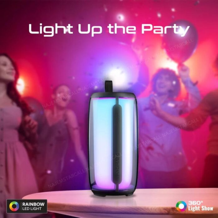 Promate LumiTower Portable Speaker with dynamic RGB lights - Image 3