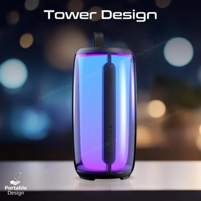 Promate LumiTower Portable Speaker with dynamic RGB lights - Image 7