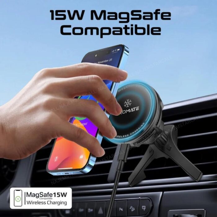 Promate MagChill-GA 15W MagSafe Wireless Charger Mount - Image 2