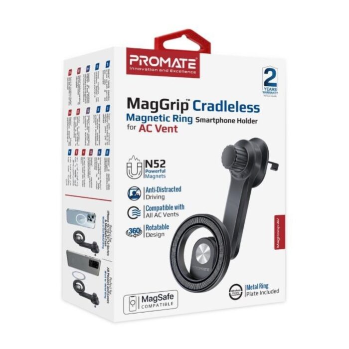 Promate MagHoop-AV MagGrip AC Vent Phone Holder - Image 8