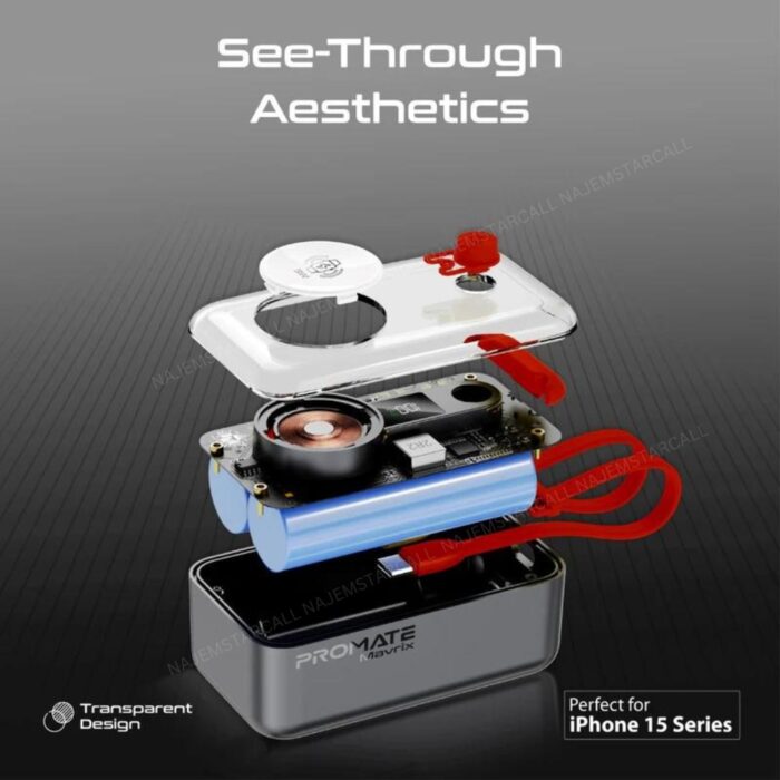 Promate Mavrix 35W Transparent Power Bank - Image 2