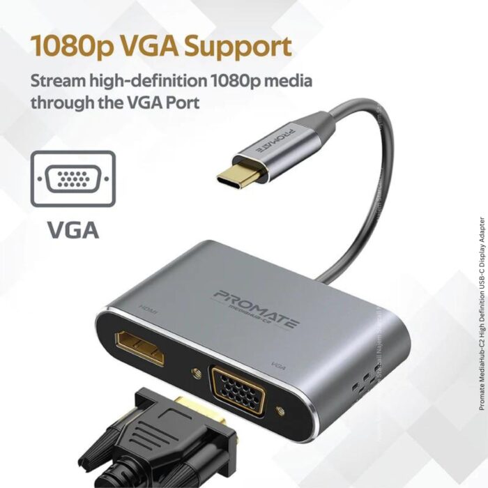 Promate MediaHub-C2 High Definition USB-C Display Adapter - Image 4