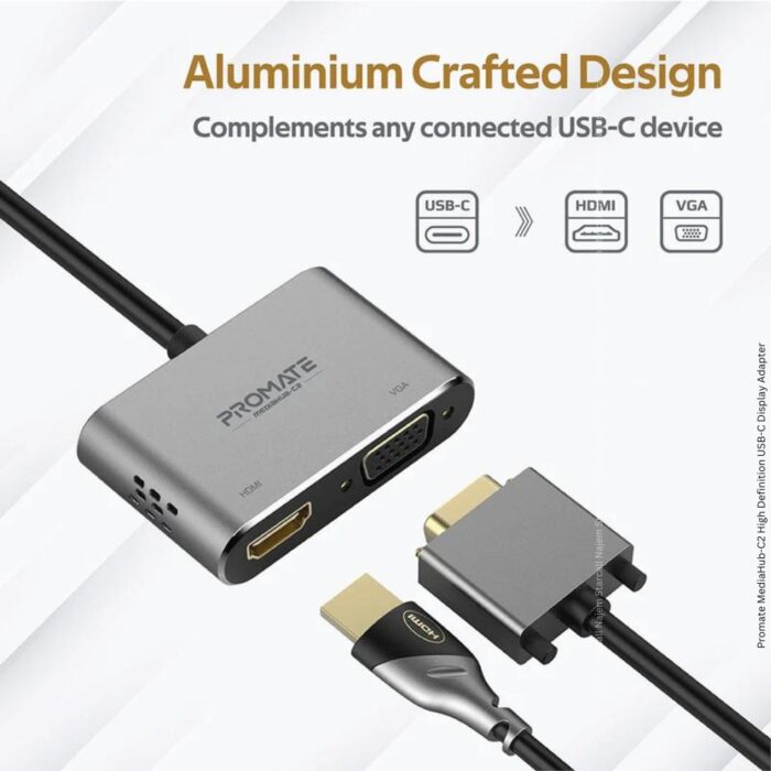 Promate MediaHub-C2 High Definition USB-C Display Adapter - Image 2