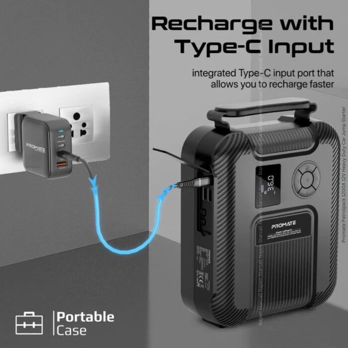 Promate Patrolpack 1200A 12V Heavy Duty Car Jump Starter - Image 11