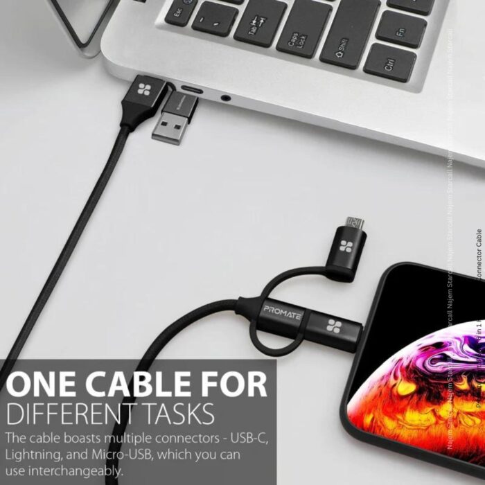 Promate PentaPower 6 in 1 Hybrid Multi Connector Cable - Image 4