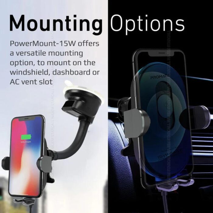 Promate PowerMount 15W Car Wireless Charger - Image 5