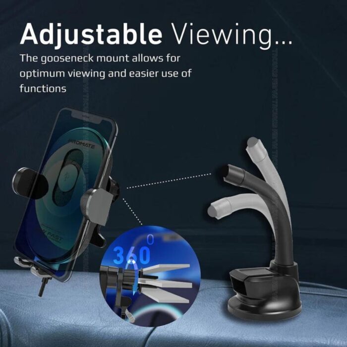 Promate PowerMount 15W Car Wireless Charger - Image 6