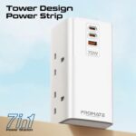 Promate PowerTower-70W Multi-Port Charging Station with Quad AC Sockets - Image 6