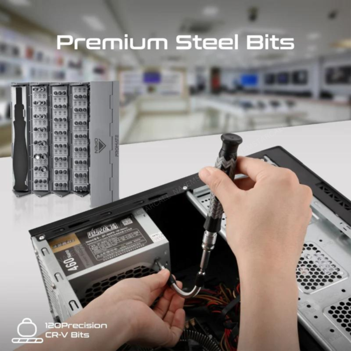 Promate ProTools-126M 126 Piece Cylindrical Magnetic Screwdriver Kit - Image 5