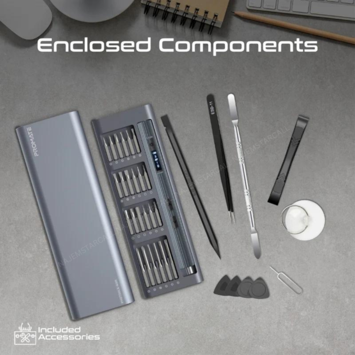 Promate ProTools-62A Cordless Electric Screwdriver Kit with LED Fill Light - Image 8