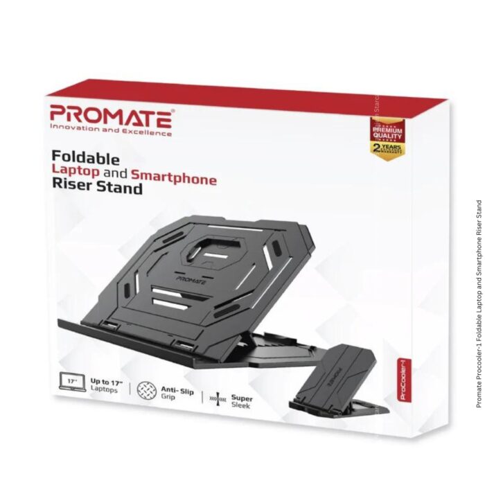 Promate Procooler-1 Foldable Laptop and Smartphone Riser Stand - Image 7