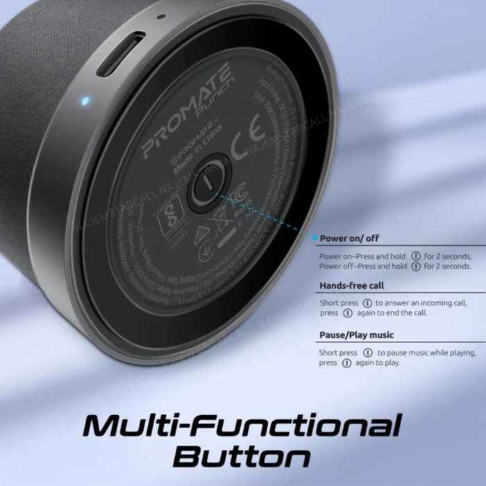 Promate Punch Mini Bluetooth Speaker with MagSafe - Image 6
