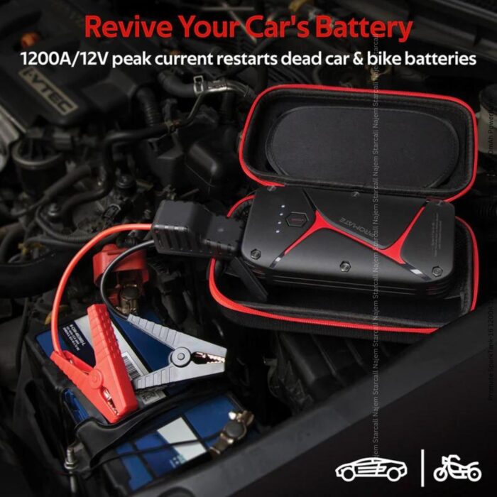 Promate SparkTank-16 1200A 12V Car Battery Booster with 16000mAh PowerBank - Image 2