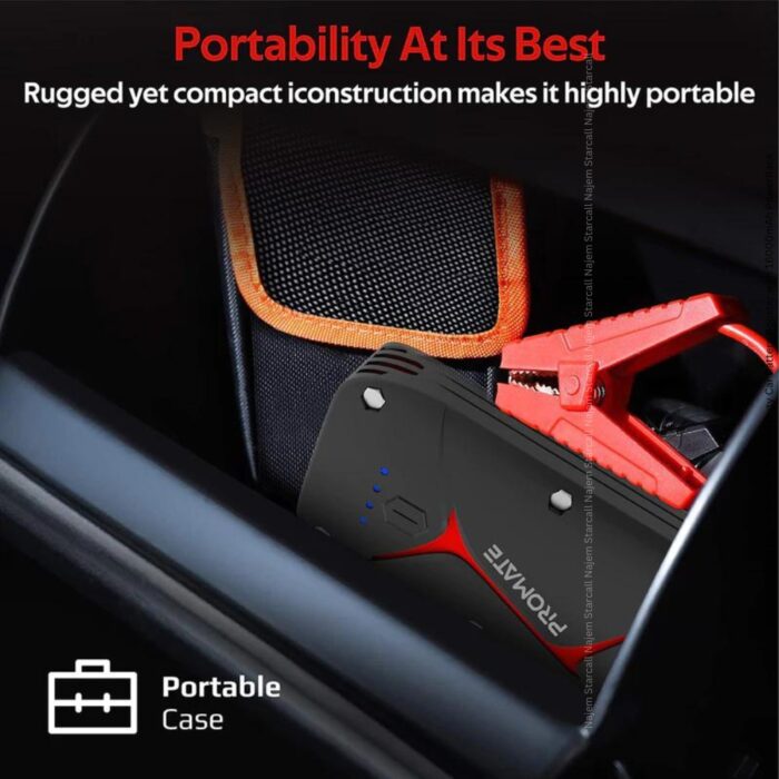 Promate SparkTank-16 1200A 12V Car Battery Booster with 16000mAh PowerBank - Image 8