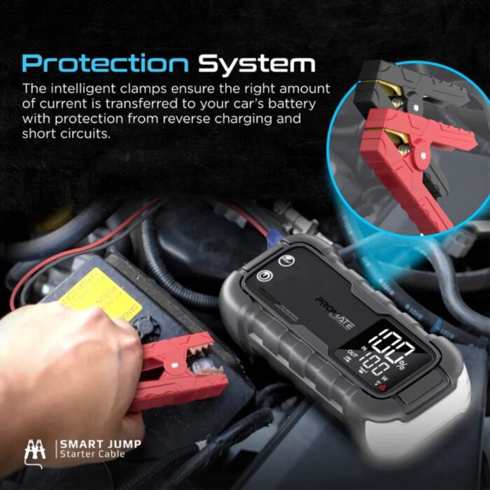 Promate SparkTank-20 - 2000A 12V Heavy Duty Car Jump Starter with 20000mAh Power Bank - Image 9