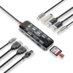Promate TransHub-Pro 100W 11-in-1 Transparent Ultra-Fast Multiport USB-C Hub