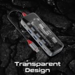 Promate TransHub-Pro 100W 11-in-1 Transparent Ultra-Fast Multiport USB-C Hub - Image 2